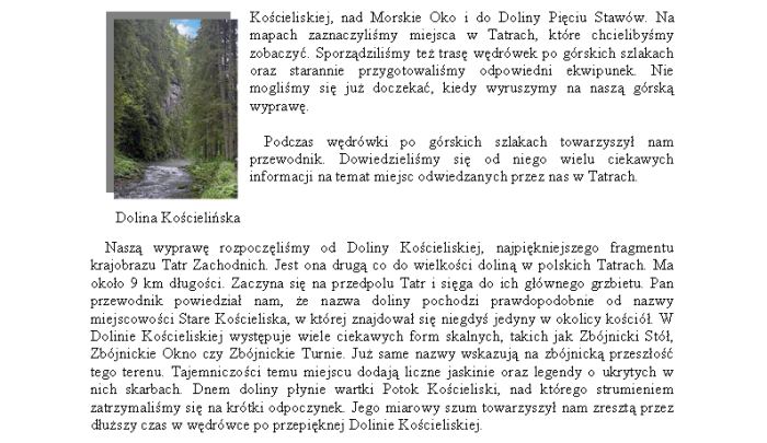 Małgorzata Jeziorowska kl. IV